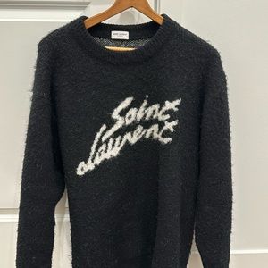 Saint Laurent navy blue mohair sweater